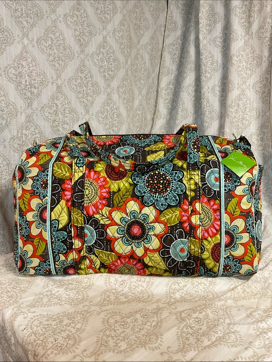 Vera Bradley Handbags - Vera Bradley Floral Quilted Travel Bag in Brown, Turquoise, Lime, Orange, Pink